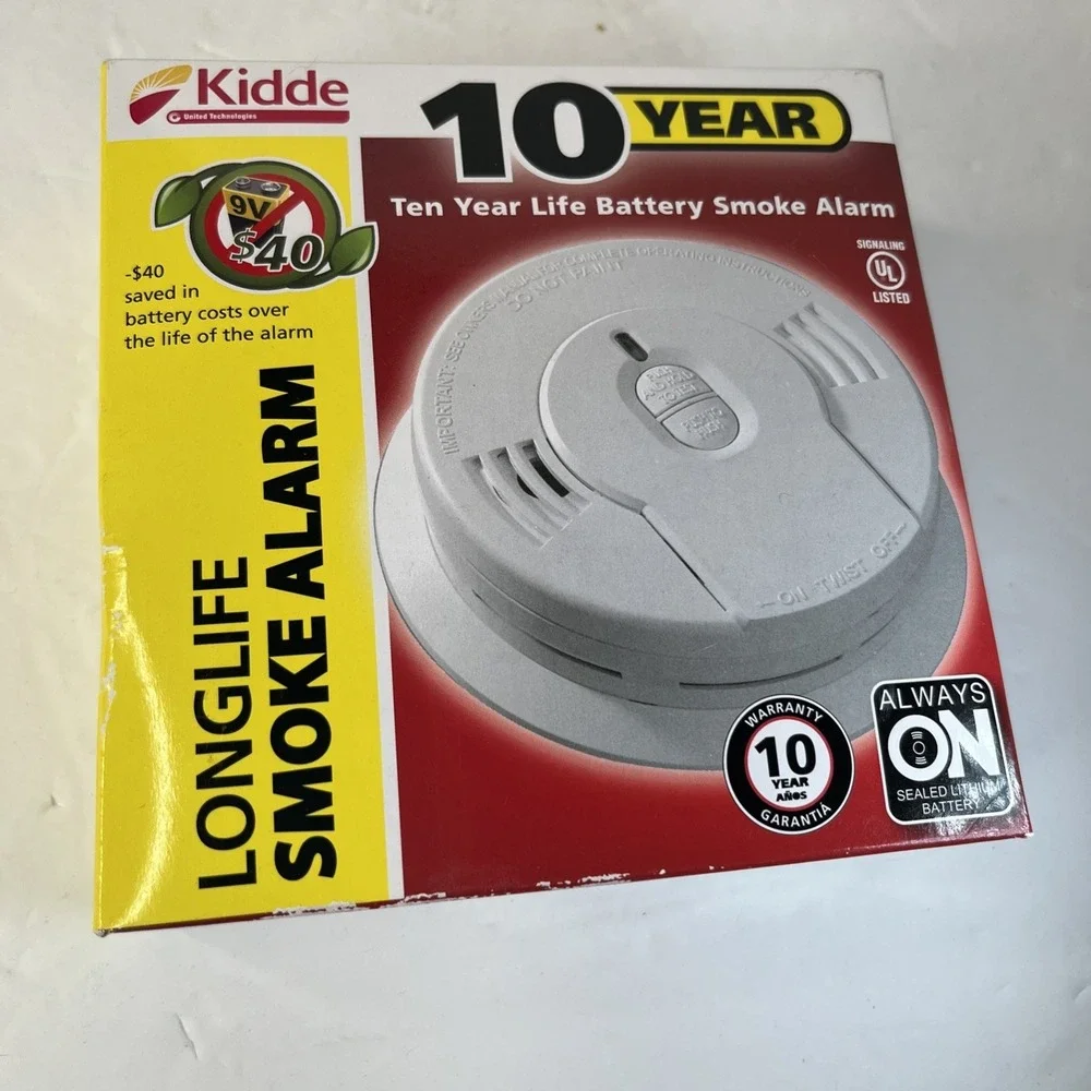 Kidde Smoke Detector Alarm 10 Year Sealed Lithium Long Life Smoke Alarm